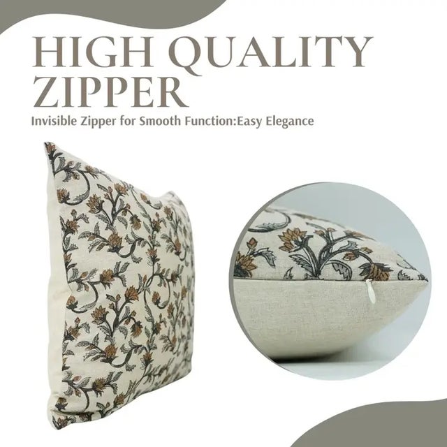 Art Deco Fabdivine Handcrafted Block Print Cushion Cover 12x20 Inch Pure Linen- Pushp Varsha For Sale - Image 3 of 5