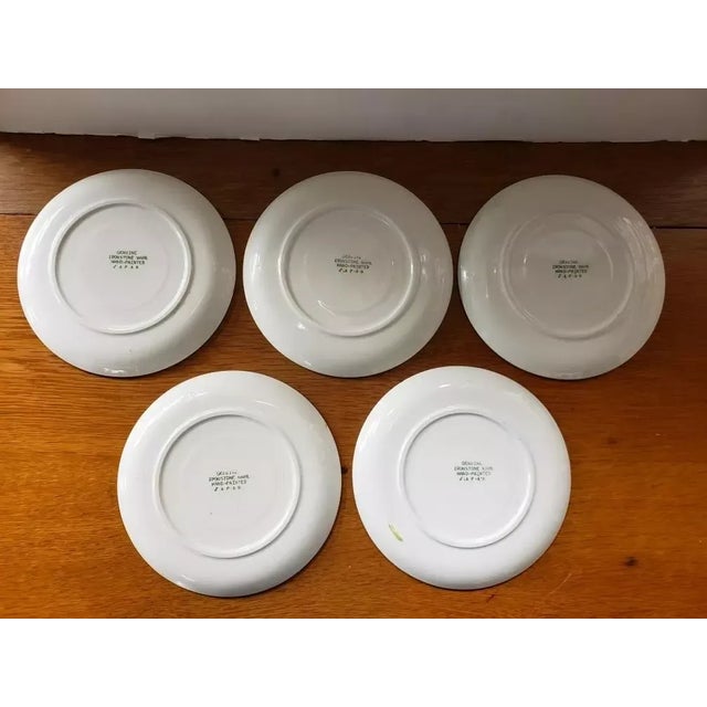 1950s Japanese Ironstone Ware Hand Painted Bowls & Saucers- 10 Pieces For Sale - Image 9 of 10