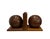 Antique Pair of Custom Wooden Lawn Bowls / Bocce Balls / Bouies : Lawn Bowling Bookends by Thomas Taylor Glasgow, a Psir For Sale - Image 4 of 8