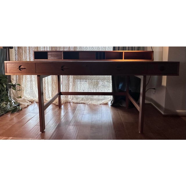 Wood Peter Lovig Nielsen Convertible Danis Modern Teak Writing Desk For Sale - Image 7 of 9