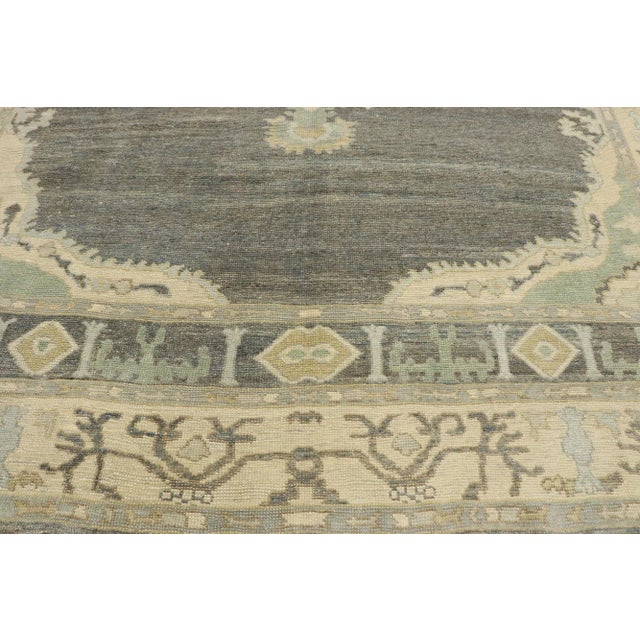 Earth-Tone Turkish Oushak Rug - 09'03 X 11'00 For Sale - Image 4 of 9