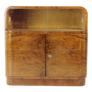 Art Deco Sideboard or Dry Bar in Walnut, Former Czechoslovakia, 1930s For Sale