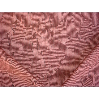 Lee Jofa / Groundworks Avant in Salmon / Black - Kelly Wearstler Printed Ikat Linen Upholstery Fabric - 1-7/8 yards For Sale