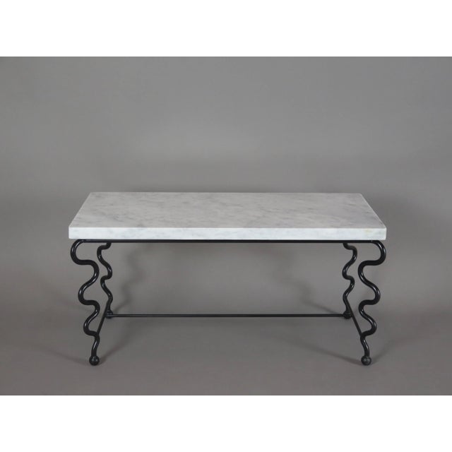 Serpentine' Coffee Table With Carrara Marble Top Chairish