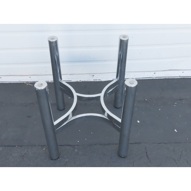Hollywood Regency Mid Century Chrome Glass Top Side End Table 6418 For Sale - Image 9 of 11