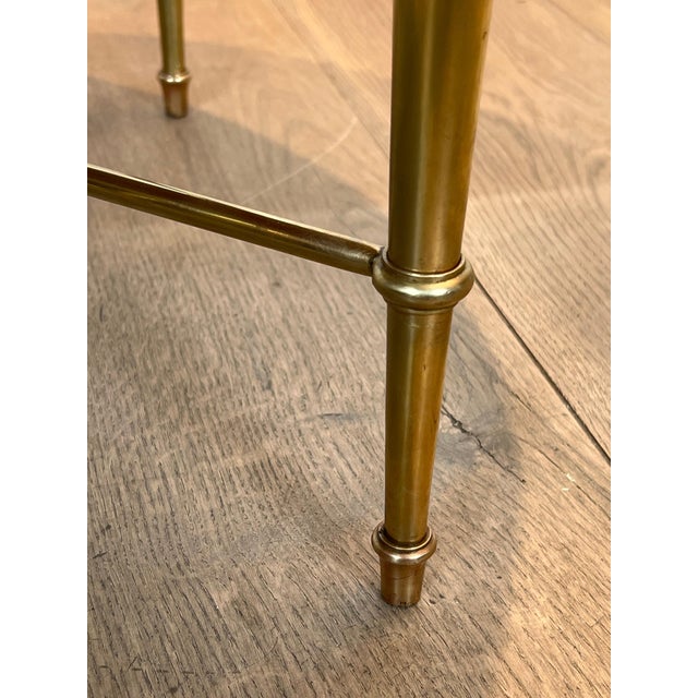 1940s Maison Ramsay Round Coffee Table with Marble Top For Sale - Image 11 of 12