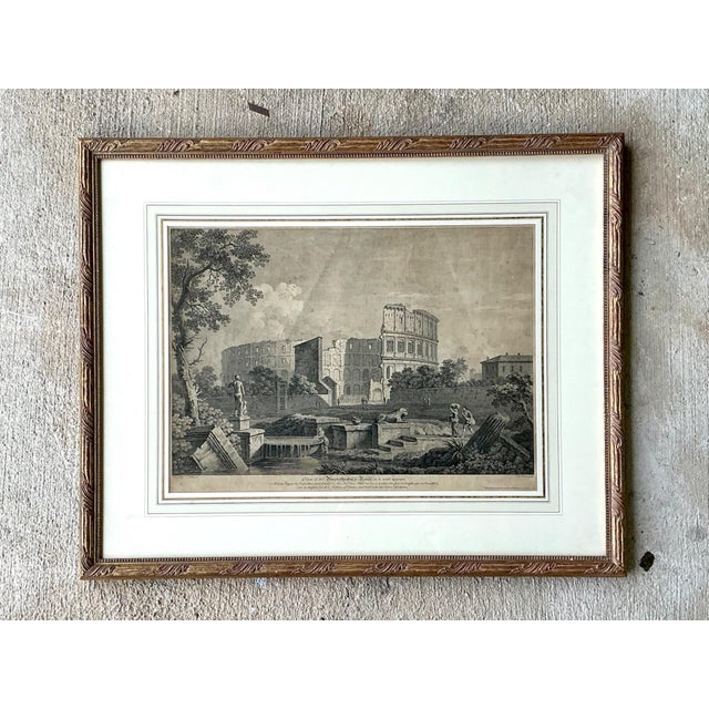 Vintage Framed Architectural Print For Sale - Image 4 of 12