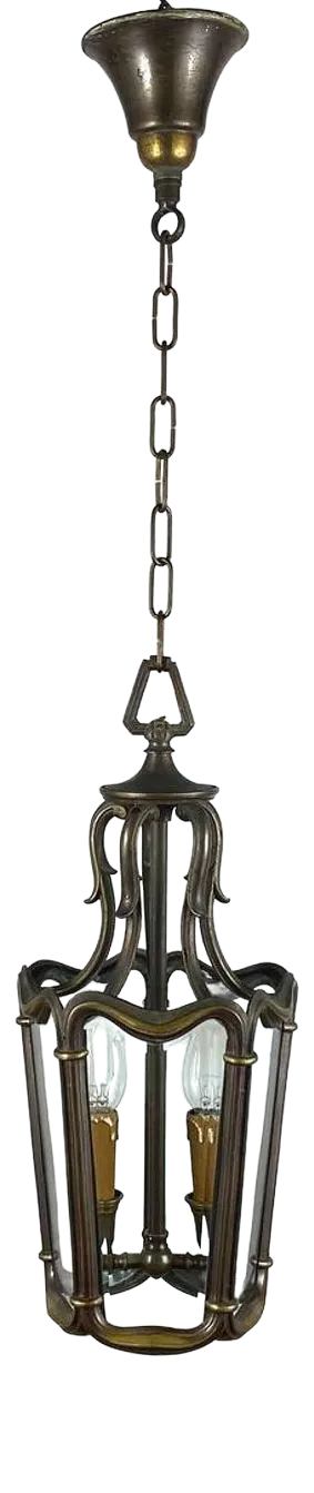 French Lantern in Bronze and Glass, 1960s
