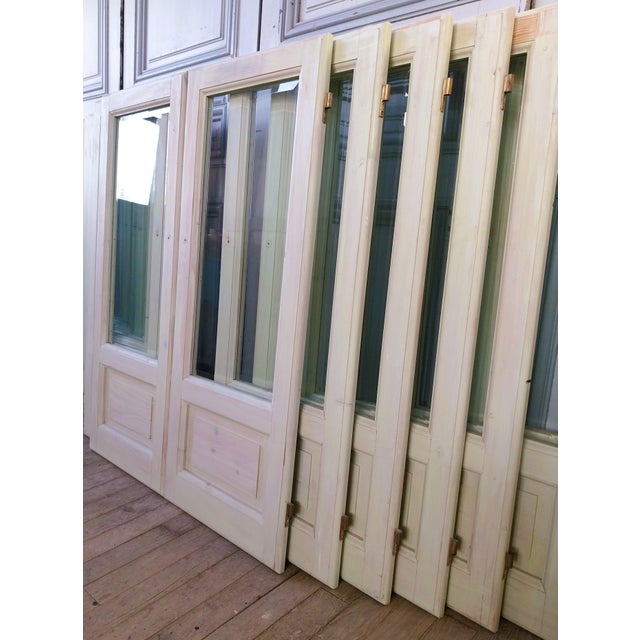 Goldenrod Vintage Glass Doors with Beveled Glass, 1980, Set of 2 For Sale - Image 8 of 14