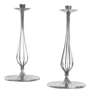 Silver-Plated Candleholders by Gustav Beran for Van Kempen & Begeer 1960s, Set of 2