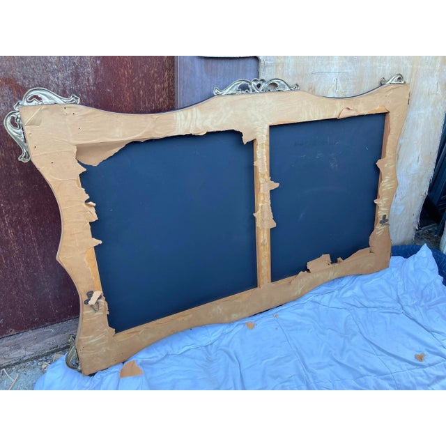 Vintage Mid Century Modern 1940’s Gold Rococo Hollywood Regency Wall Mirror For Sale - Image 12 of 12