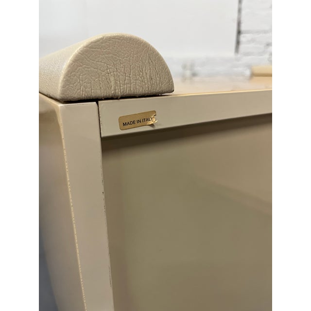 Wood Leather Trimmed Lacquer and Satinwood Nightstand by Giorgio Collection For Sale - Image 7 of 7