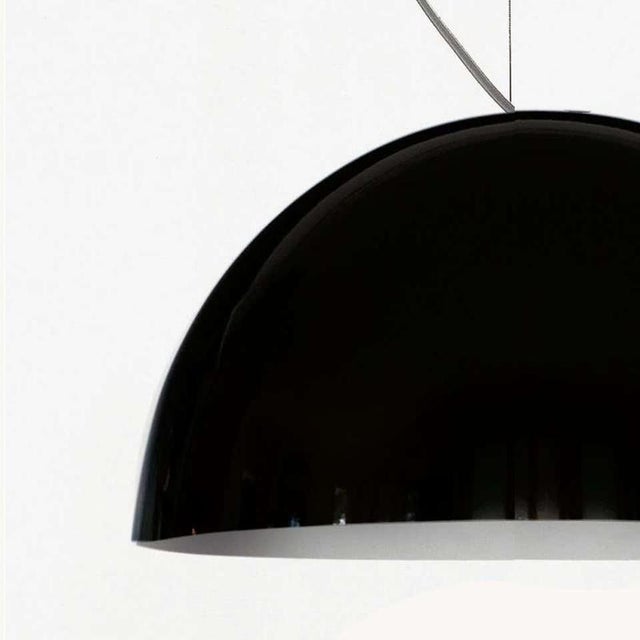Sonora 490 Black Suspension Lamp by Vico Magistretti for Oluce For Sale - Image 6 of 7