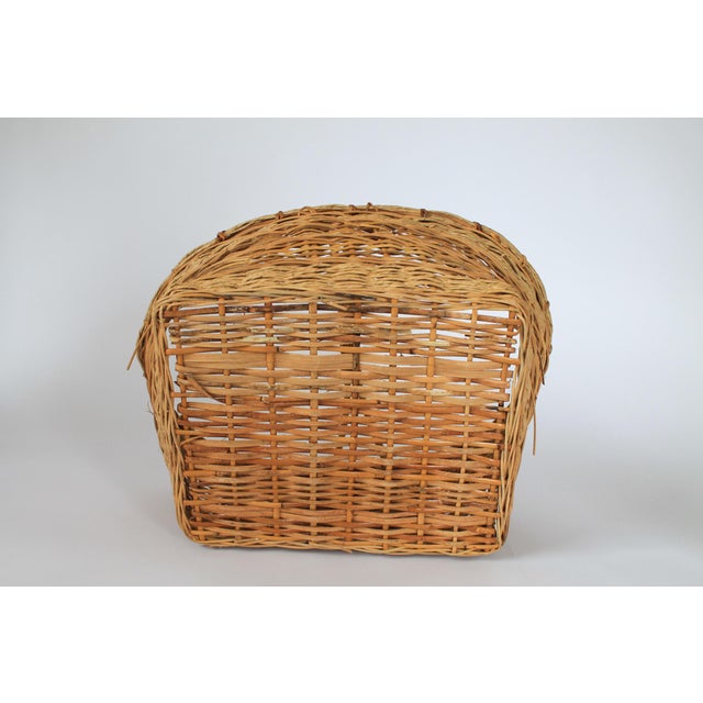 Vintage Woven Wicker & Rush Market Basket For Sale - Image 11 of 11