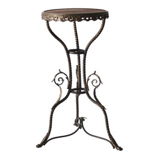Early 20th Century Bradley Hubbard Style Victorian Brass Paw Footed Plant Stand Side Table Vintage Patina For Sale