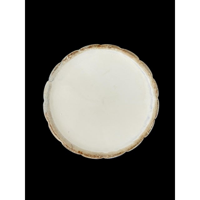VTG Portugal (?) Hand Painted Blue White Scalloped Ceramic Planter Cachepot For Sale In San Francisco - Image 6 of 6