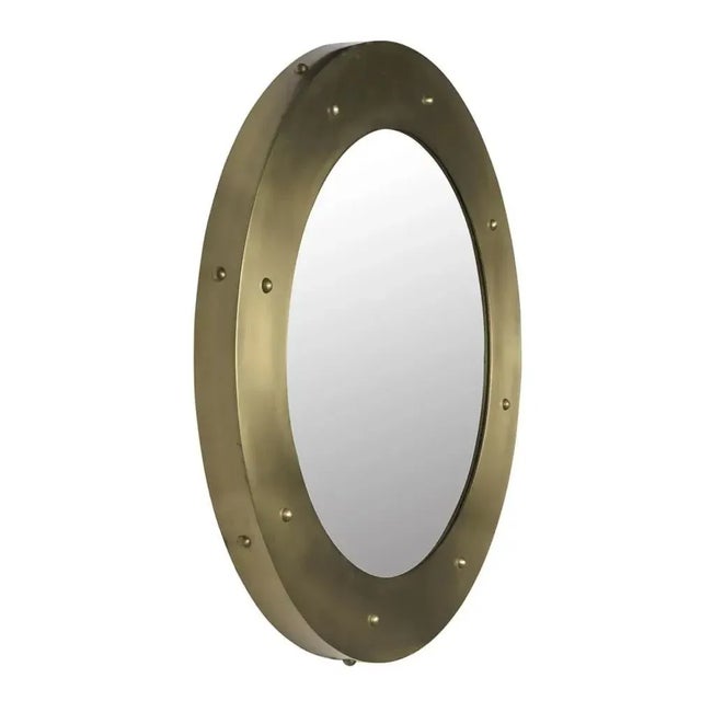 Noir NOIR Clay Mirror, Large, Metal with Brass Finish For Sale - Image 4 of 5
