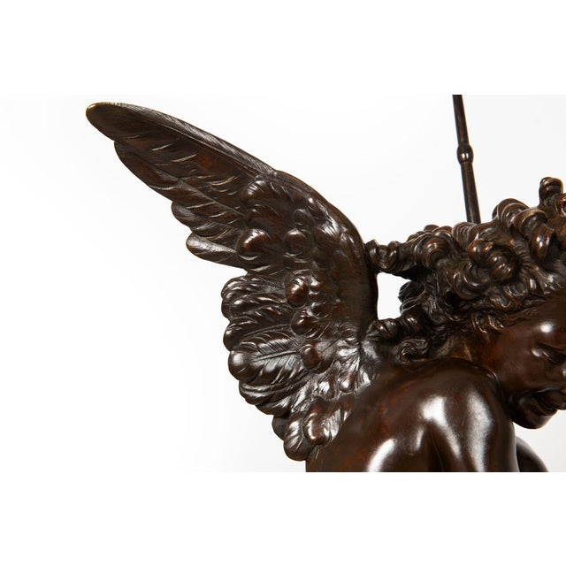 Italian Antique Bronze Sculpture "Genius of Franklin" by Giulio Monteverde For Sale - Image 9 of 18