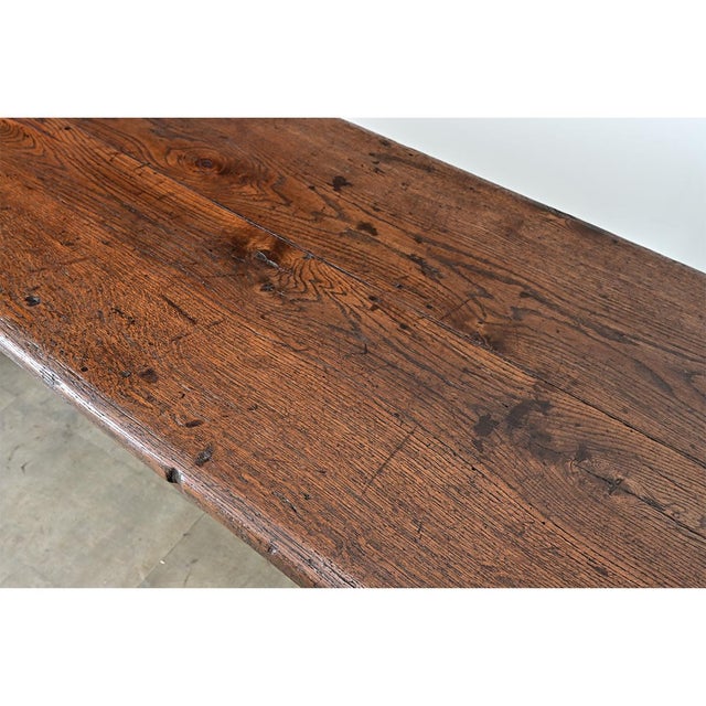 French 19th Century Solid Oak Farm Table For Sale - Image 10 of 16