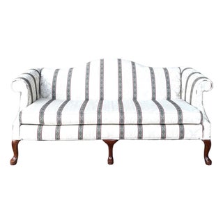 Pale Gray Thomasville Traditional Camelback Sofa For Sale