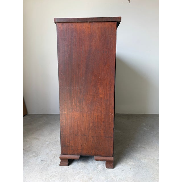 Antique 19th Century Solid Mahogany Chest of Drawers With Brass Knobs For Sale - Image 9 of 12