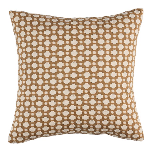 Schumacher x Celerie Kemble Betwixt 16" Pillow in Biscuit/Ivory For Sale