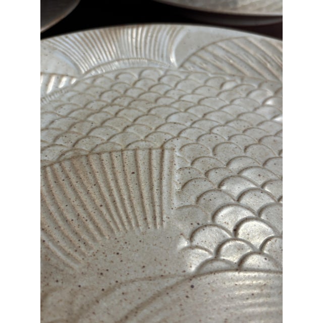 Vintage Flat Fish Plates from Grès Village, Set of 10 For Sale - Image 5 of 8