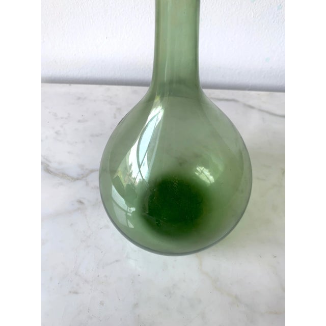 1950s 1950s Tall Arthur Percy for Gullaskruf Sweden Smokey Green Glass Vase For Sale - Image 5 of 9