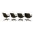 Black Set of 4 Mid Century Modern Charles Pollock Knoll Black Leather Executive Chairs, 1963 For Sale - Image 8 of 17