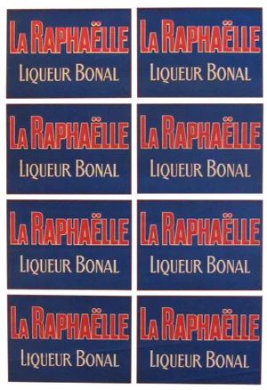 1920's French Vintage Alcohol Poster, La Raphaelle - Liqueur Bonal (Blue\Red)