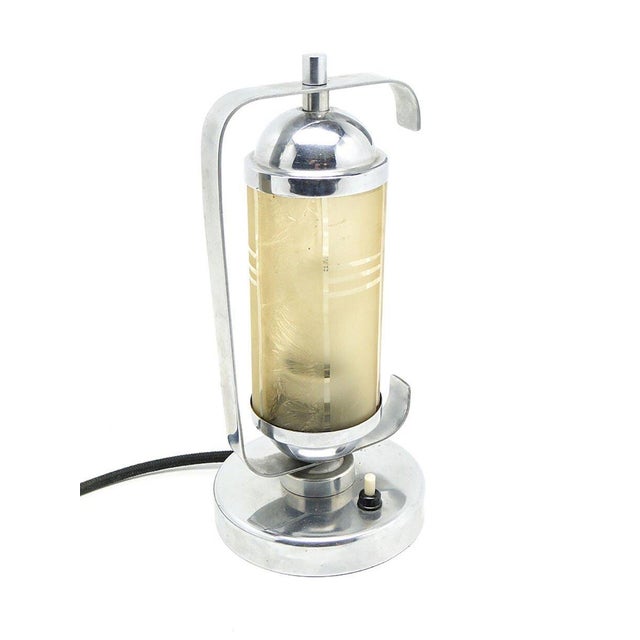 The night light comes from Polish from 1920-1925. It was made in the art deco style. The lampshade is made of glass in the...