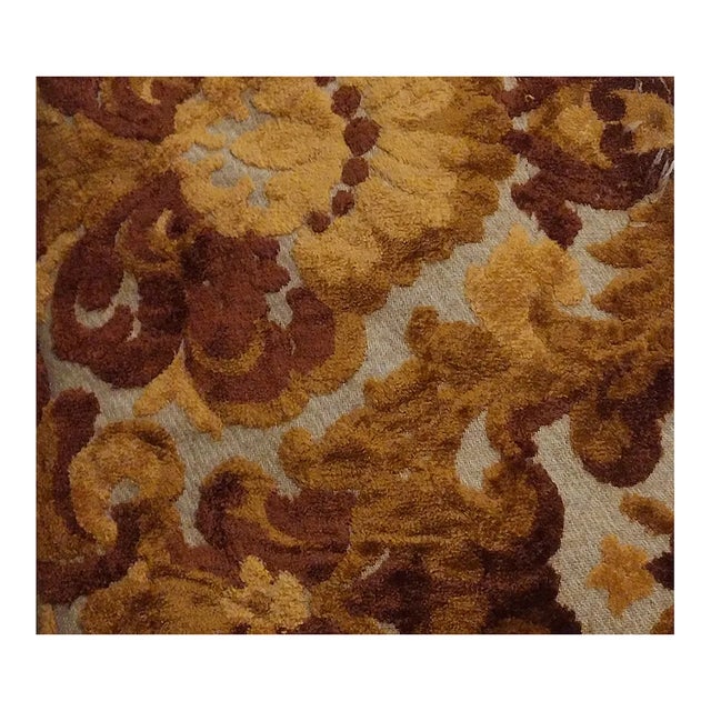 2 1/2 Yards of Golden Floral Upholstery Fabric For Sale