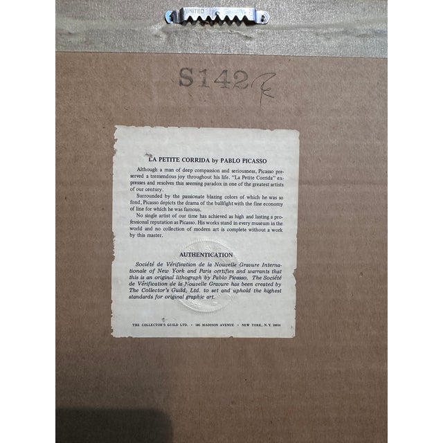 Pablo Picasso Vintage Framed Picasso "La Petite Corrida" Bullfight Print For Sale - Image 4 of 6
