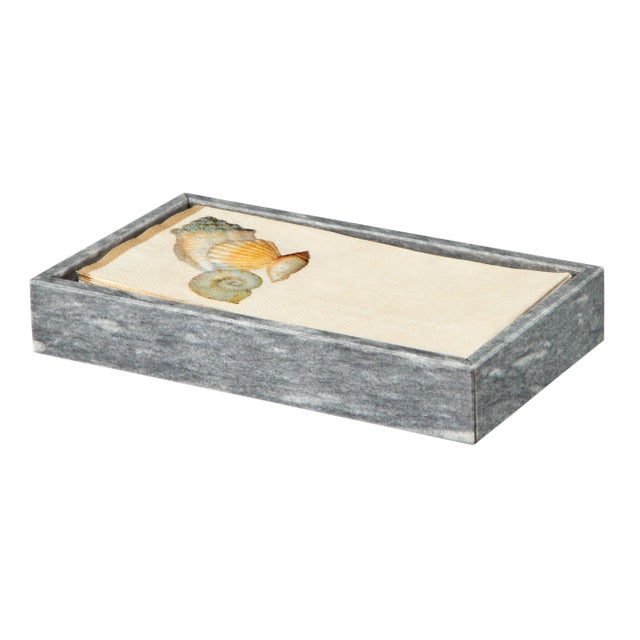 Gray Marble Guest Towel Tray For Sale