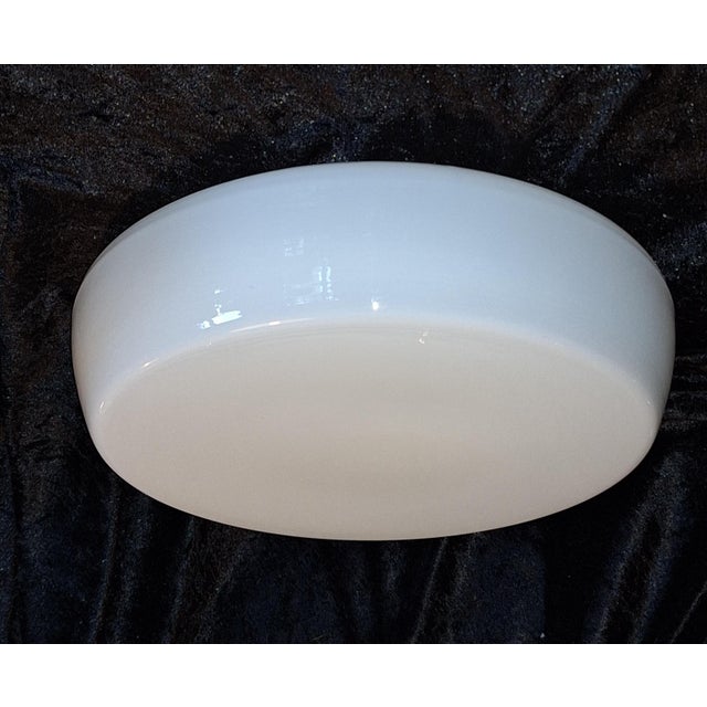 Vintage Ceiling Lamp with Large Opaque White Glass Shade by Heinrich Popp, 1990s, in Very Good conditions. Designed 1990...