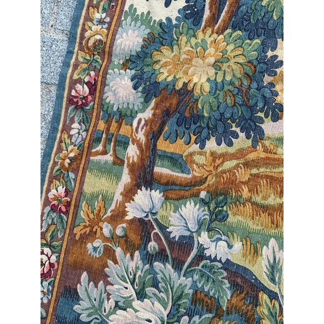 Vintage Silk Screen Printed Tapestry Verdure Chantilly, 1960s For Sale - Image 12 of 18