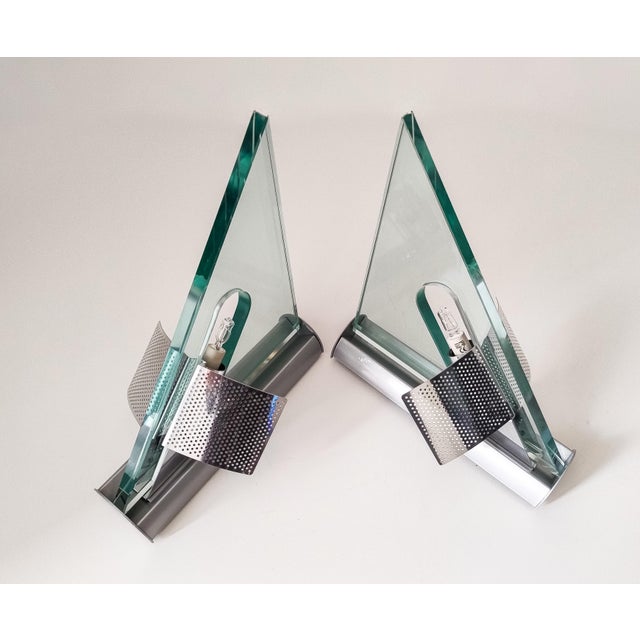 Silver Vintage Icaro Wall Sconces by Carlo Forcolini for Artemide, 1980, Set of 2 For Sale - Image 8 of 18