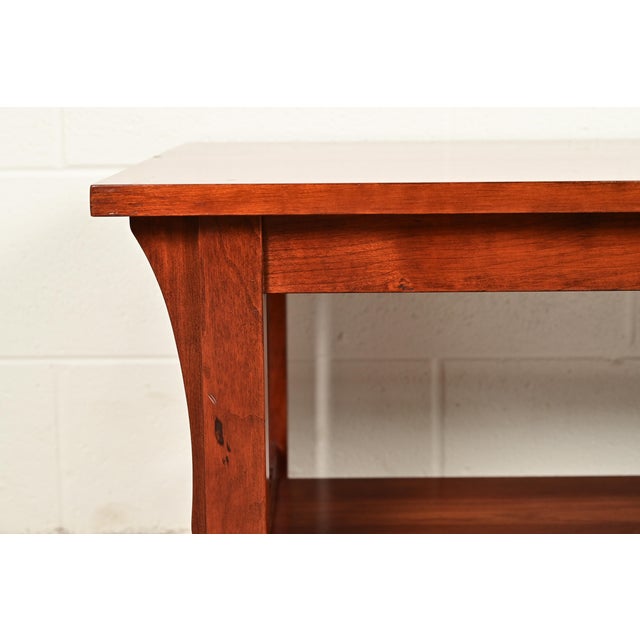 Wood Stickley Mission Arts & Crafts Cherry Wood Spindle Coffee Table For Sale - Image 7 of 12