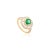 18k Halo Diamond Round Emerald Bridal Ring Size 6 For Sale - Image 4 of 12