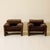 A pair of Maralunga lounge chairs designed by Vico Magistretti for Cassina, Italy, 1973. Newly re-upholstered in a rich...