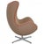 Arne Jacobsen Egg chair upholstered in original beige fabric with an orange and red pattern. The chair is from 2014 and...