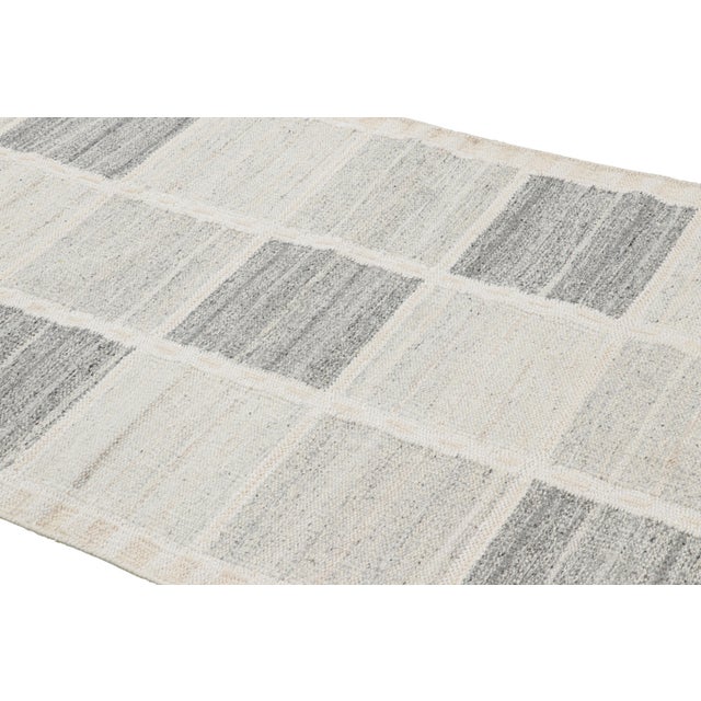 Made with handwoven wool and undyed, natural yarns, this 4x5 rug is an exciting new gift-sized addition to the flatweave...