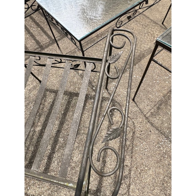 Vintage Mid-Century Russell Woodard Wrought Iron Patio Set, Attributed, 6 Pieces For Sale In Saint Louis - Image 6 of 16