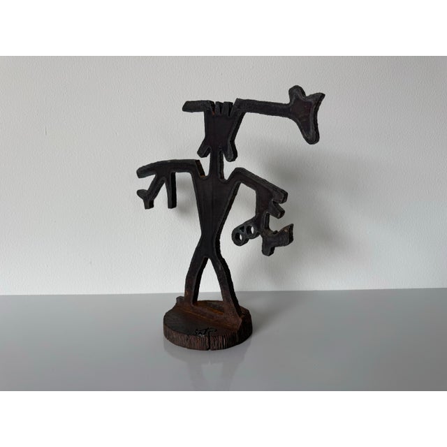 Metal 1990s Vintage Native American–Style Hand-Cut Metal Brutalist Abstract Sculpture For Sale - Image 7 of 12