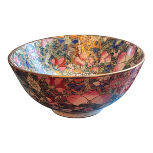 Vintage Chinese Rose Medallion Famille Rose Enameled Porcelain Bowl