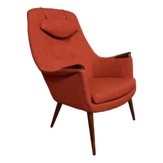 Gerhard Berg Vintage High Back Lounge Chair - Restored For Sale