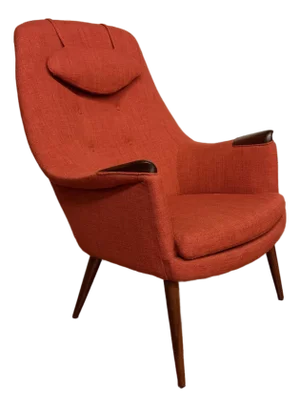 Gerhard Berg Vintage High Back Lounge Chair - Restored