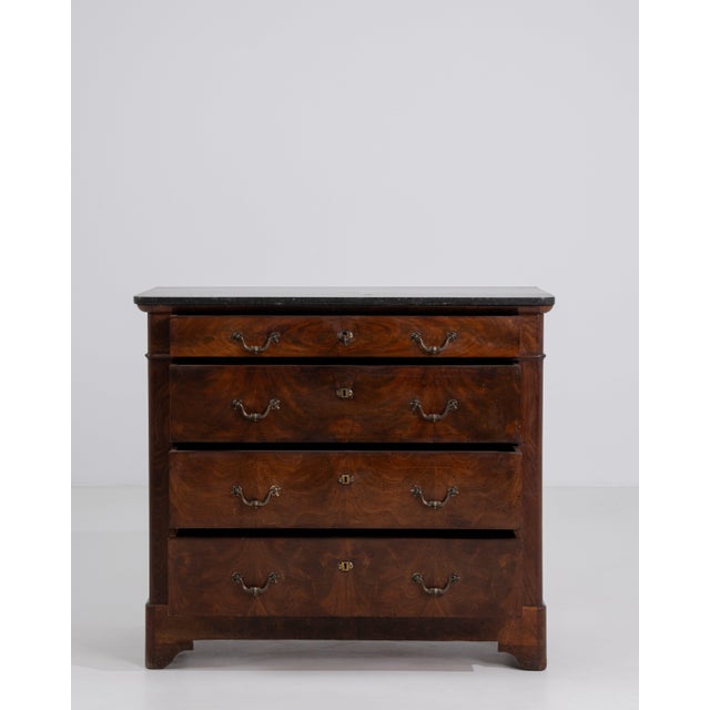 Mahogany Biedermeier Marble-Top Buffet, Antique, France, Circa 1860 For Sale - Image 14 of 15