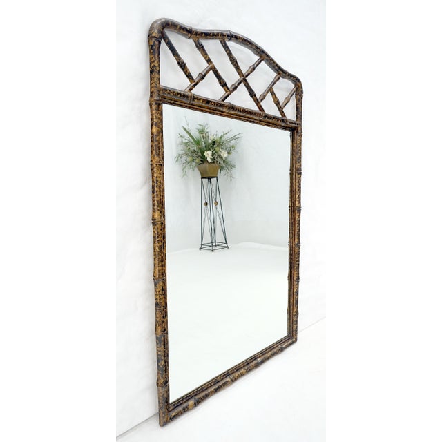 Faux Bamboo Tortoise Finish 29x48" Rectangle Wall Mirror MINT For Sale - Image 10 of 13