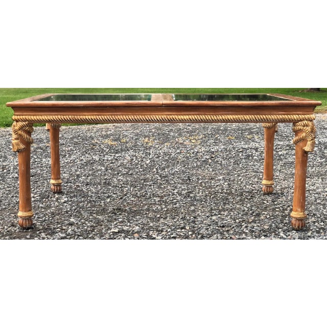 Glass and Wood Dining Room Extension Table For Sale - Image 10 of 10